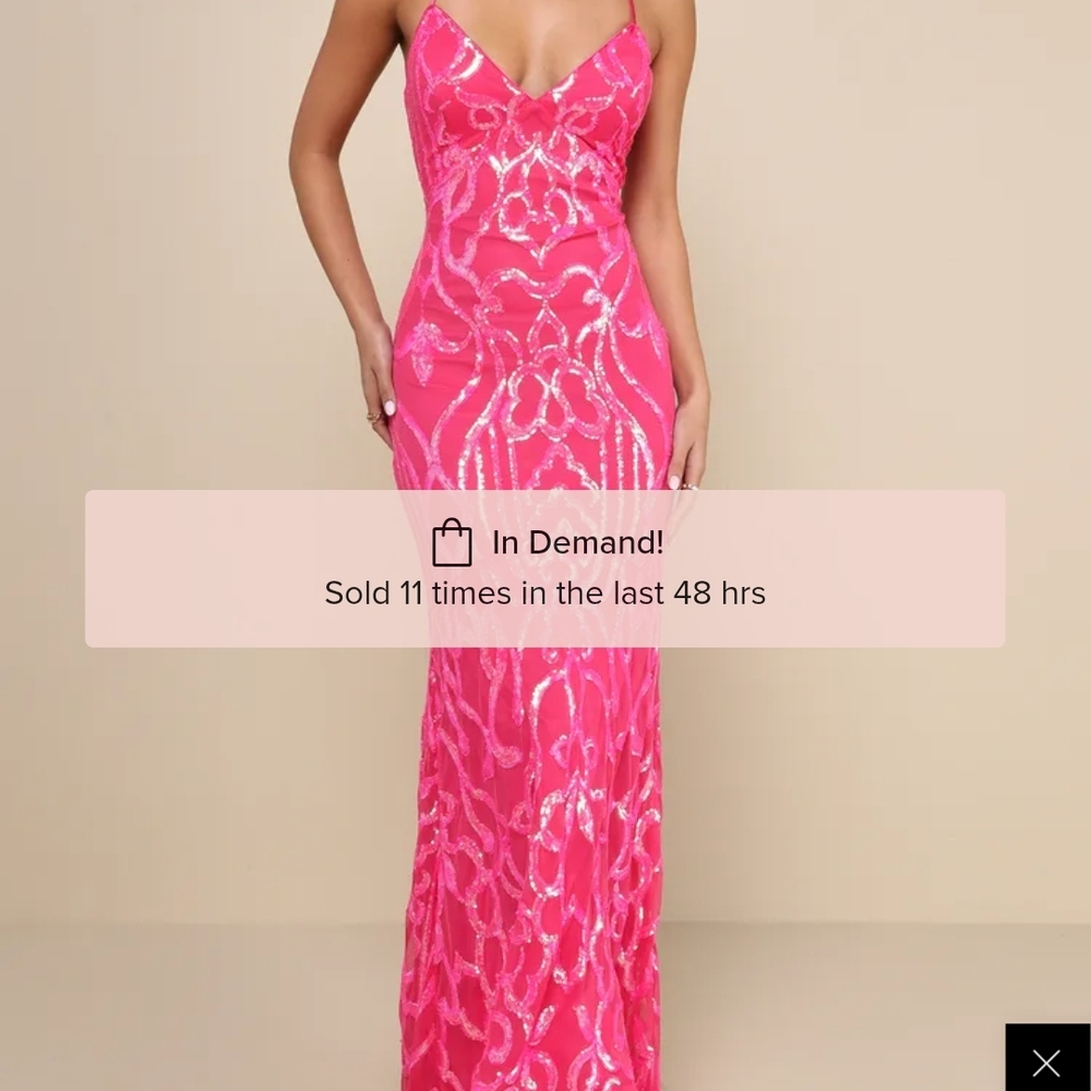 LuLu's Elegant Pink Gown